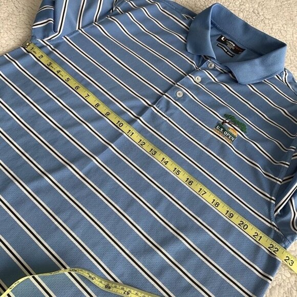 Torrey Pines Polo Mens Large 2008 US Open Techno Dry Blue Tiger Woods Links Tech - Picture 9 of 9